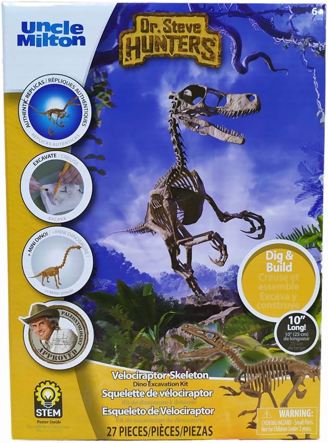 Dr. Steve Hunters Dinosaur Dig Excavation Kit Velociraptor 27 Pieces Toy Dr. Steve Hunters Dinosaur Dig Excavation Kit Velociraptor 27 Pieces Toy